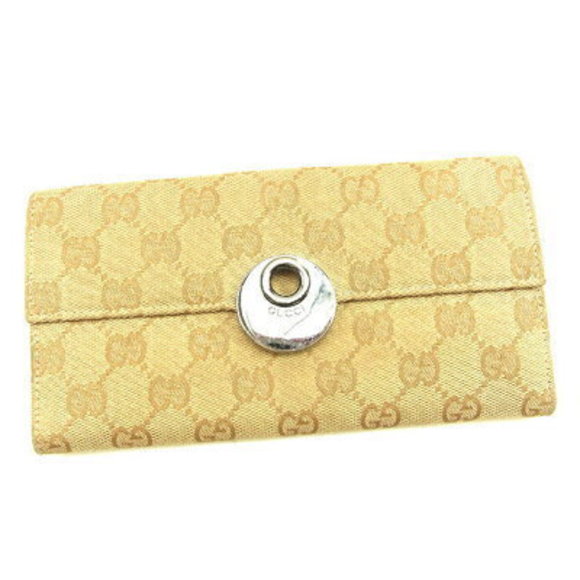 Gucci long Wallet GG canvas pink beige leather - Picture 1 of 6